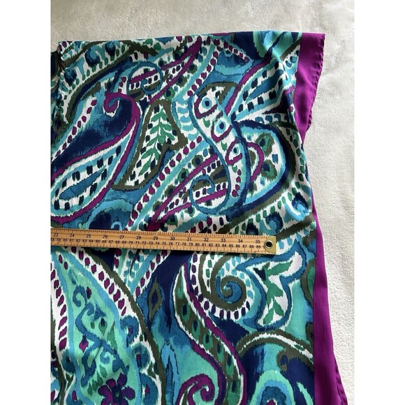 Catherines Kimono One Size Paisley Wrap Open Front Green Purple Cardigan - Picture 8 of 8